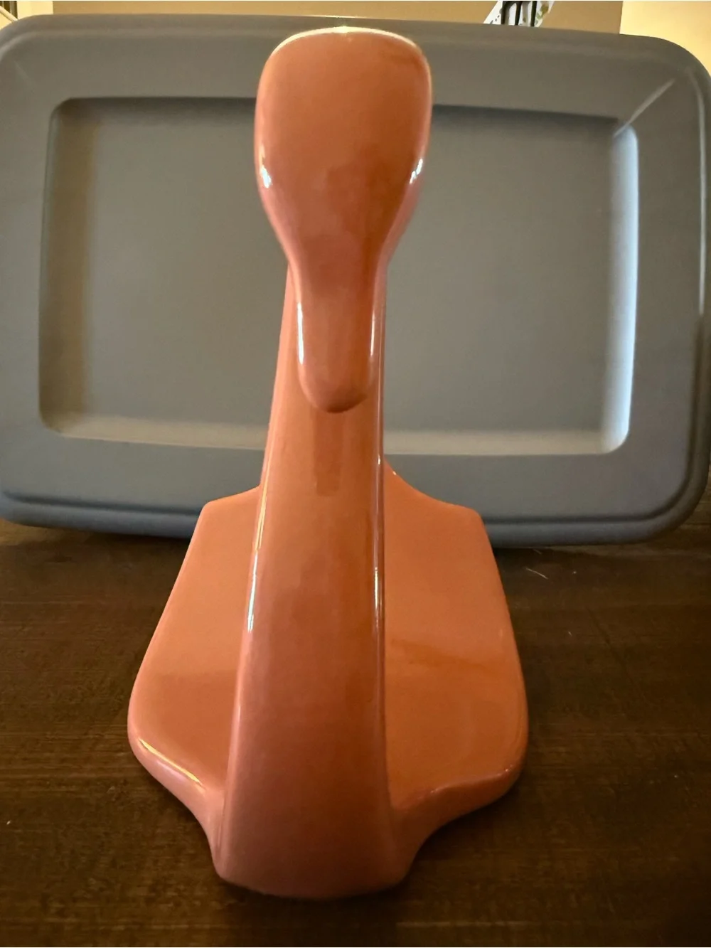 Vintage Nova Designs Fine Ceramic Terracotta color Swan Towel holder.